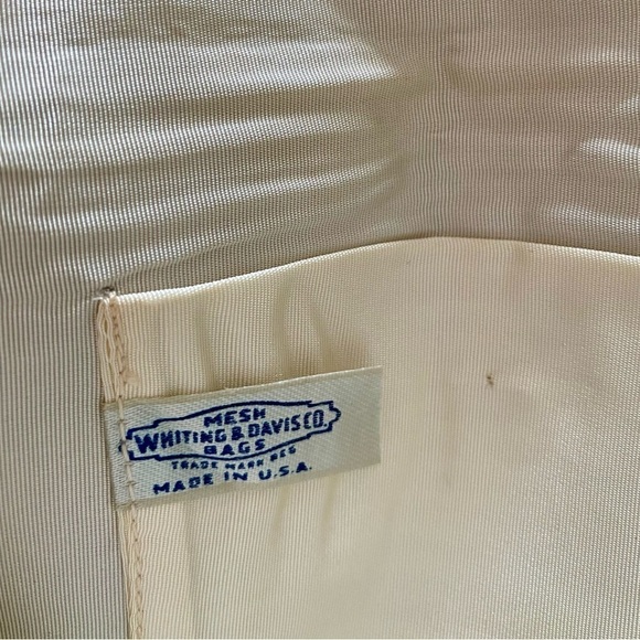 Whiting & Davis Co. Vintage Silver Mesh Evening Bag Clutch Rhinestone Closure - Picture 9 of 16